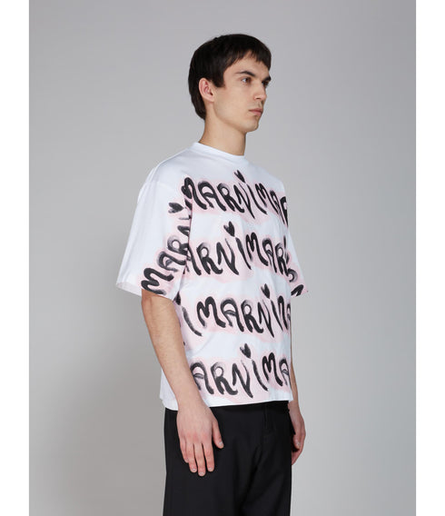 MARNI Big Logo Stripe Organic Cotton Jersey Mens Apparel